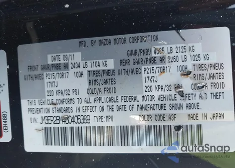 2011 Mazda Cx-7 I Sport z USA, uszkodzony, nr VIN JM3ER2BM4B0405389